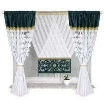 Piękny komplet zasłon z ozdobnymi panelami-Zasłona 145x160cm x 2 sztuki-talerza 120x130cm x 1 panel