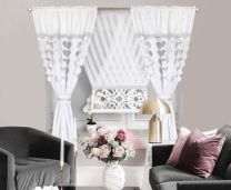 Piękny komplet zasłon z ozdobnymi panelami (Zasłona 145x160cm x 2 sztuki- talerza 120x130cm x 1 panel/6kpt)