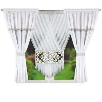 Piękny komplet zasłon z ozdobnymi panelami-Zasłona 145x160cm x 2 sztuki-talerza 120x130cm x 1 panel