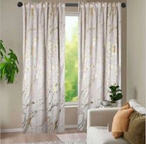 Zasłona welurowa  ze złotym wzorem taśma WAVE-2szt (145X250cm/6szt)