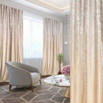 Zasłona welurowa  ze złotym wzorem taśma WAVE (145x250cm/6szt)