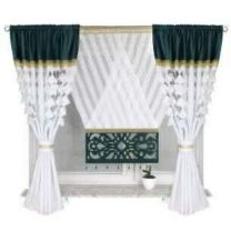 Piękny komplet zasłon z ozdobnymi panelami (Zasłona y 145x160cm x 2 sztuki-talerza 120x130cm x 1 panel /6kpt)