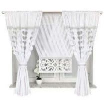 Piękny komplet zasłon z ozdobnymi panelami (Zasłona y 145x160cm x 2 sztuki-talerza 120x130cm x 1 panel /6kpt)