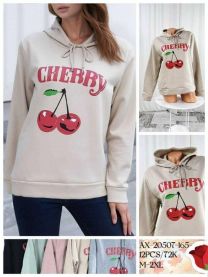 Bluzy z kapturem damskie (M-2XL/12szt)