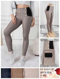 Spodnie ekoskóra damskie (S-2XL/12szt)