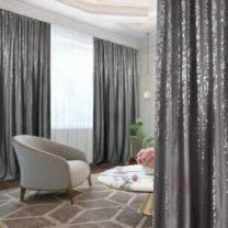 Zasłona welurowa  ze złotym wzorem taśma WAVE