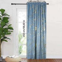 Zasłona welurowa  ze złotym wzorem taśma WAVE