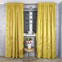 Zasłona welurowa  ze złotym wzorem taśma WAVE