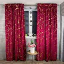 Zasłona welurowa  ze złotym wzorem taśma WAVE