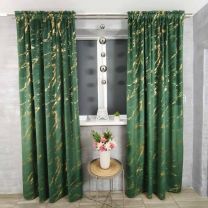 Zasłona welurowa  ze złotym wzorem taśma WAVE