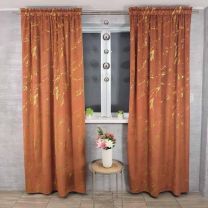 Zasłona welurowa  ze złotym wzorem taśma WAVE