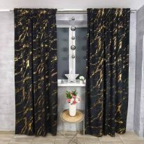 Zasłona welurowa  ze złotym wzorem taśma WAVE