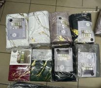 Zasłona welurowa  ze złotym wzorem taśma WAVE