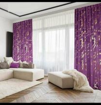 Zasłona welurowa  ze złotym wzorem taśma WAVE