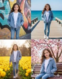 Kurtka jeansy dzieci (134-164/10szt)