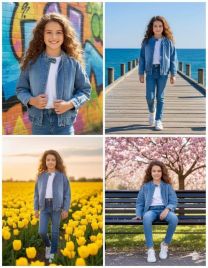 Kurtka jeansy dzieci (134-164/10szt)