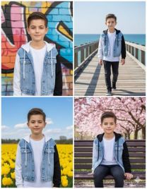 Kurtka jeansy dzieci (134-164/10szt)