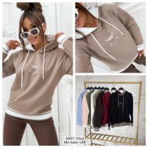 Bluzy z kapturem damskie (uniwersalny/12szt)