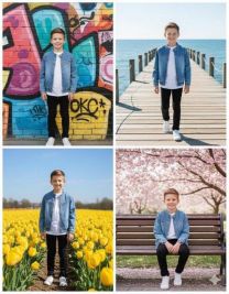 Kurtka jeansowa dziewczęca (134-164/10szt)