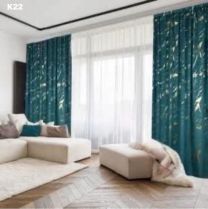 Zasłona welurowa  ze złotym wzorem taśma WAVE