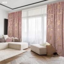 Zasłona welurowa  ze złotym wzorem taśma WAVE