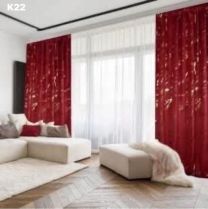 Zasłona welurowa  ze złotym wzorem taśma WAVE