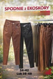 Spodnie ekoskóra damskie (34-42/10szt)