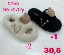 Kapcie odkryte palce damskie(36-41/12P)