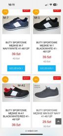 Buty sportowe wiązane męskie (41-46/12P)