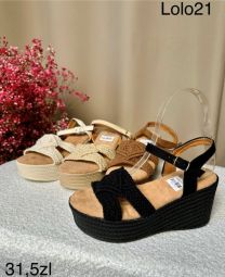 Sandały na koturnie (36-41/12P)