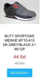 Buty sportowe wiązane męskie (41-46/12P)