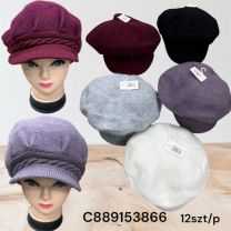 Czapki damskie z daszkiem (uniwersalny/12szt)