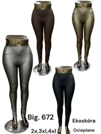 Spodnie ekoskóra damskie (2-4XL/12szt)