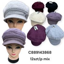 Czapki damskie z daszkiem (uniwersalny/12szt)