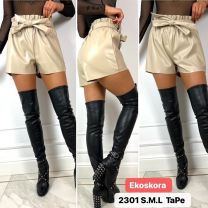 Szorty ekoskóry damskie (S-L/12szt)