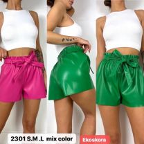 Spodenki ekoskóra damskie (S-L/12szt)