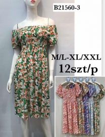 Sukienki w kwiaty (M-2XL/12szt)