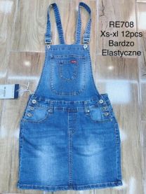 Ogrodniczka jeansowa damska (XS-XL/12szt)